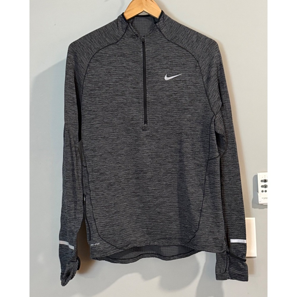 Nike Half-Zip Pullover Grid Fleece  Medium Dri-FIT Waffle Knit Running Top 5733